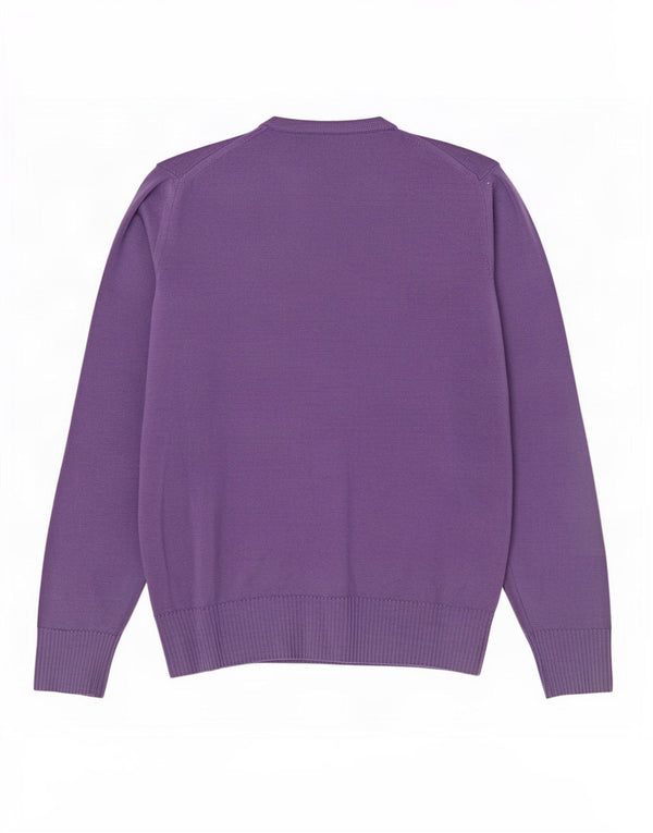 Zara Mens V-Neck Jumper Sweater Large Purple Wool