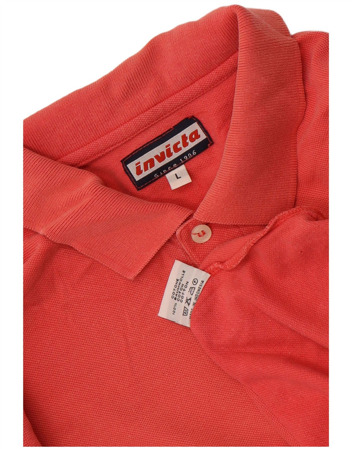 Invicta Mens Long Sleeve Polo Shirt Large Red Cotton