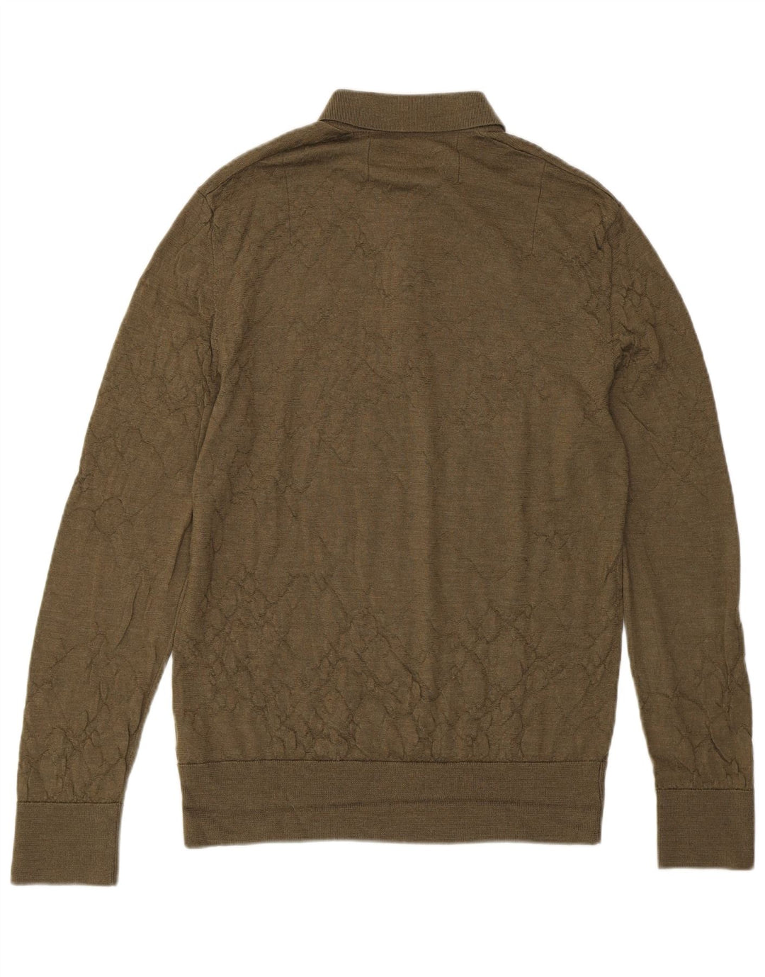 All Saints Mens Polo Neck Jumper Sweater XL Khaki