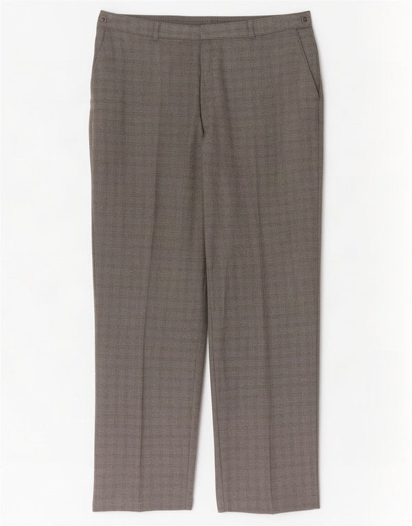 Marks & Spencer Womens Casual Trousers UK 16 Large W36 L28 Grey Check