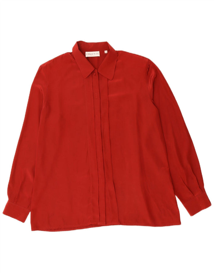 VINTAGE Womens Shirt Blouse IT 48 XL Red