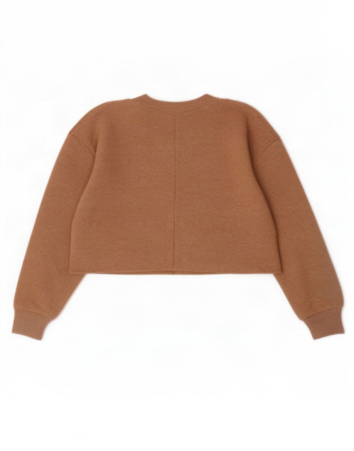 Damski sweter typu Crop Bluza Zara UK 14 Średni Beżowy Poliester