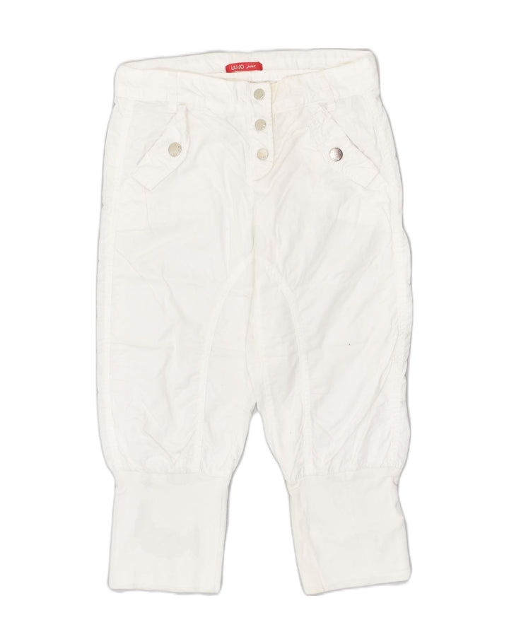LIU JO JUNIOR Girls Slim Chino Trousers 11-12 Years W26 L20  White Cotton | Vintage Liu Jo junior | Thrift | Second-Hand Liu Jo junior | Used Clothing | Messina Hembry 