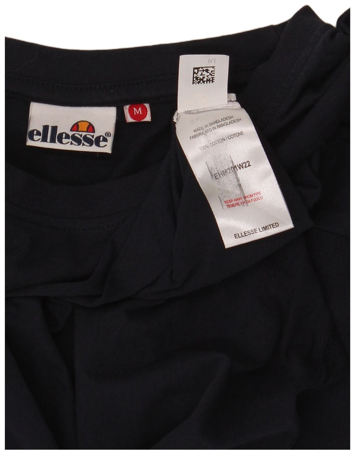 Ellesse Herren-Top aus Baumwolle, langärmelig, mittelgroß, Marineblau