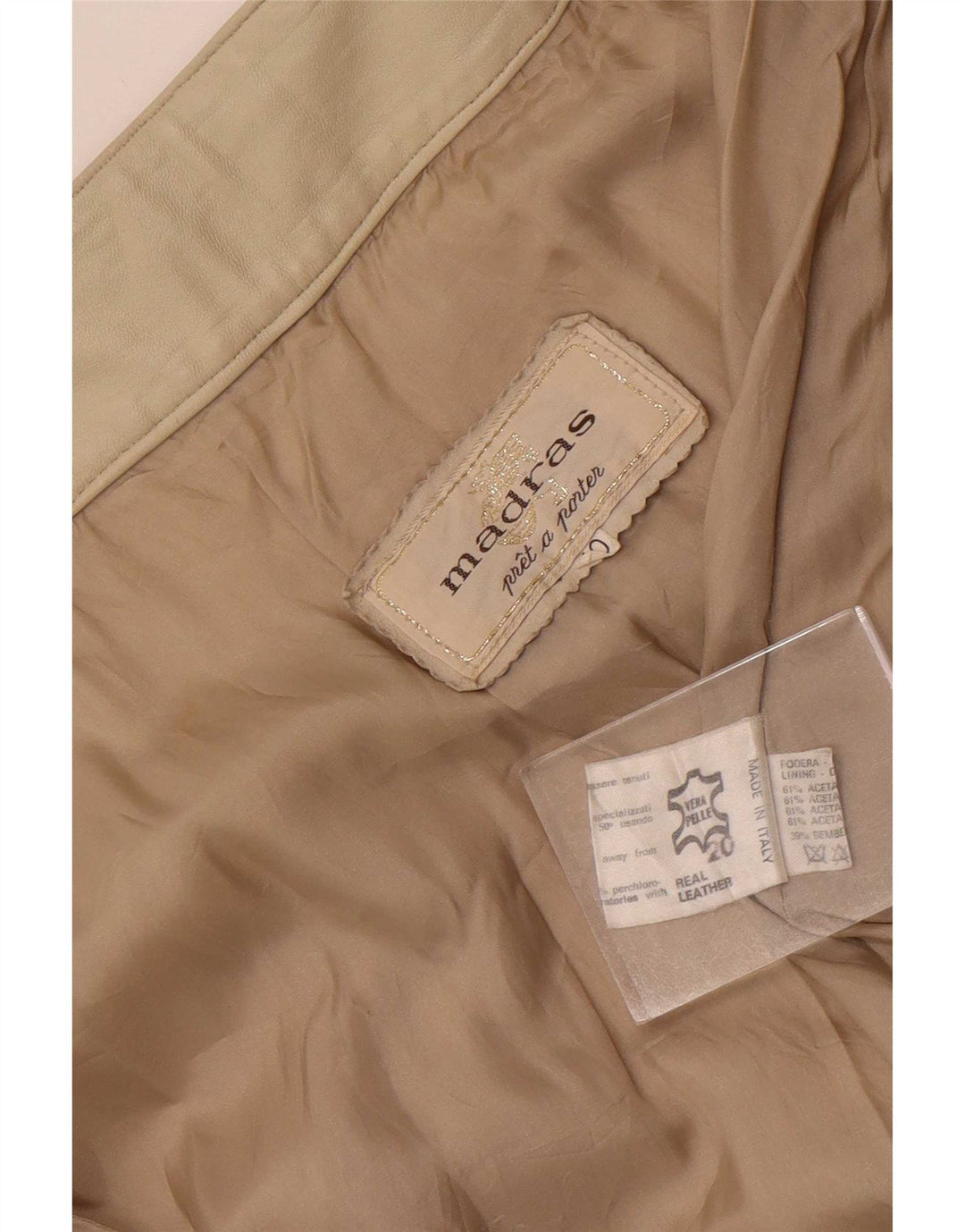 Pret-a-Porter Dame Læder Nederdel IT 40 Small W26 Beige