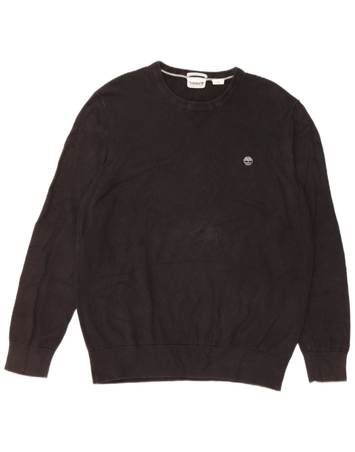 Timberland Mens Crew Neck Jumper Sweater Large Black Cotton