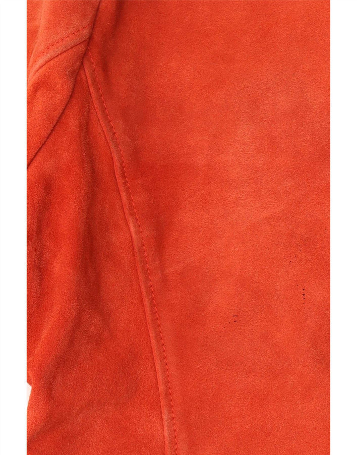 Topshop Womens Suede Biker Jacket UK 16 Large Pink Leather
