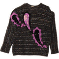 MILAR Womens Oversized Crew Neck Jumper Sweater IT 46 Large Black Paisley Vintage MILAR and Second-Hand MILAR from Messina Hembry 