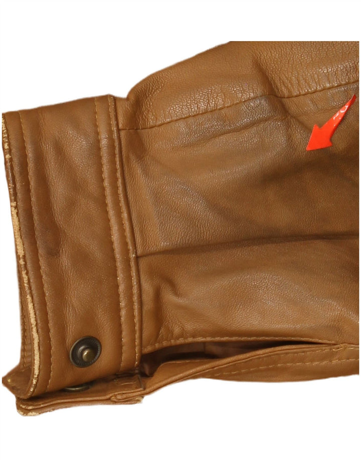 Vintage męska kurtka skórzana bomber EU 50 duża brązowa skóra