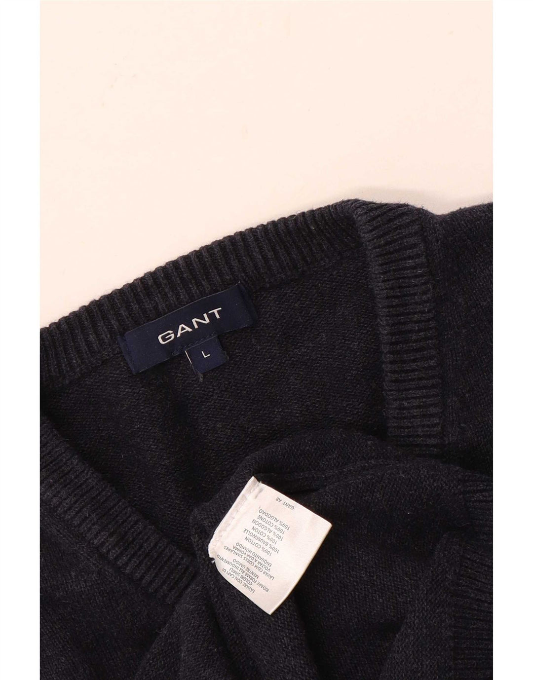 Gant Herre V-hals sweater Stor marineblå bomuld