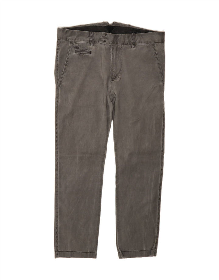 DIESEL Womens Straight Chino Trousers W33 L28 Grey Cotton Vintage Diesel and Second-Hand Diesel from Messina Hembry 