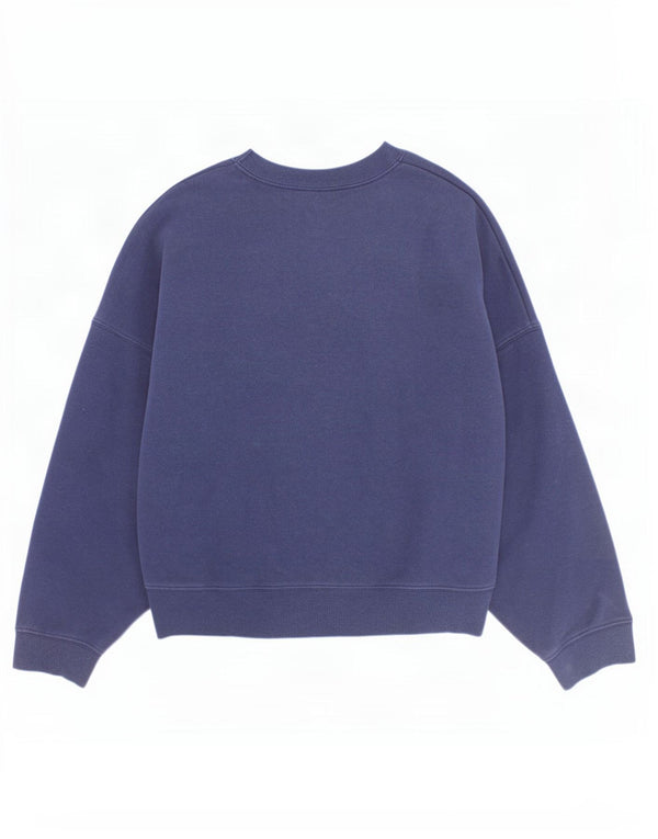 Nike Girls Graphic Sweatshirt Jumper 8-9 Years Small Navy Blue Cotton