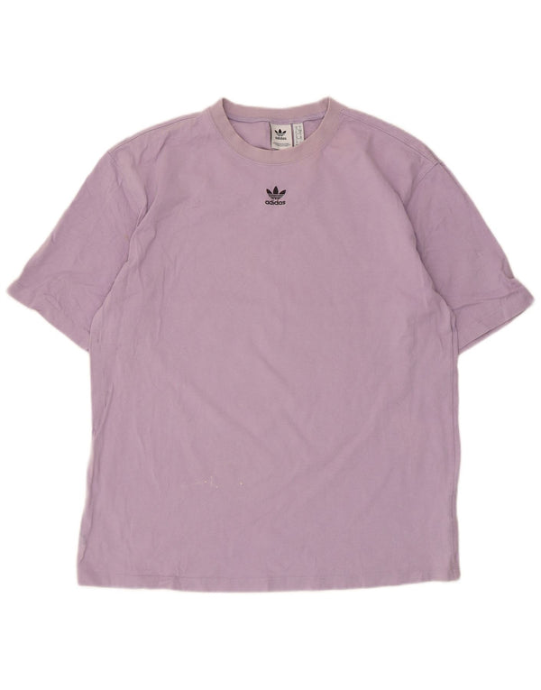 Adidas T-shirt surdimensionné pour femme UK 10 Petit coton violet