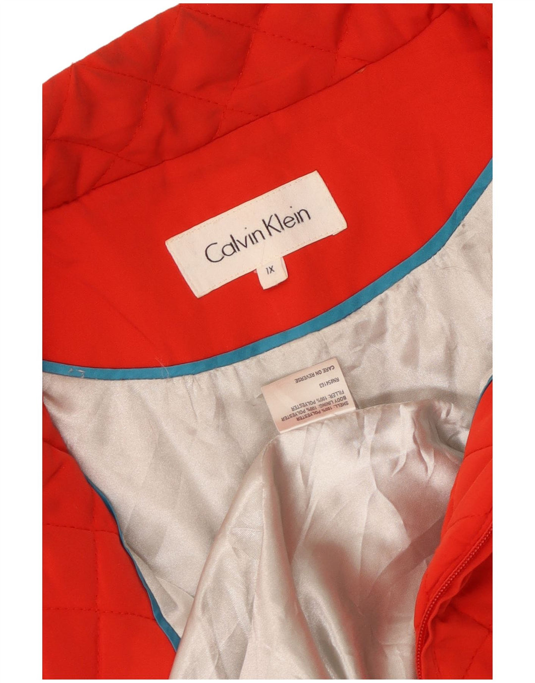 CALVIN KLEIN Womens Quilted Jacket UK 18 XL Red Polyester