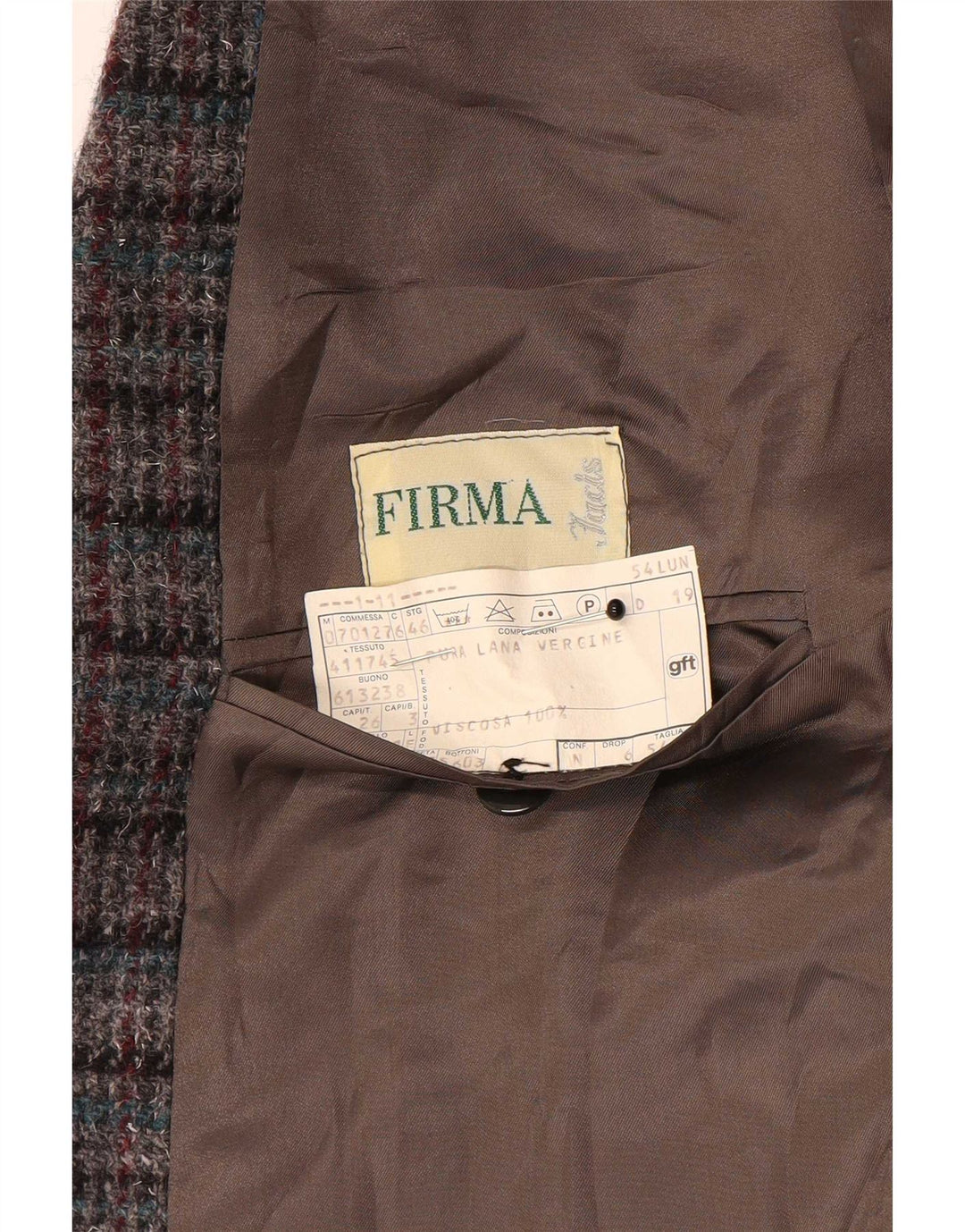 FIRMA Muška jakna sa 3 gumba UK 40 Large Multicolored Check Wool