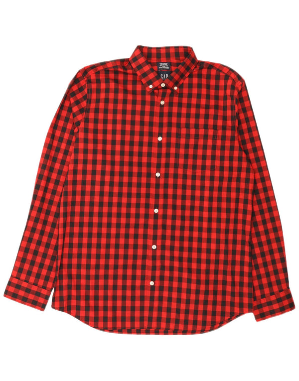 Gap Chemise Homme Large Rouge Vichy Coton