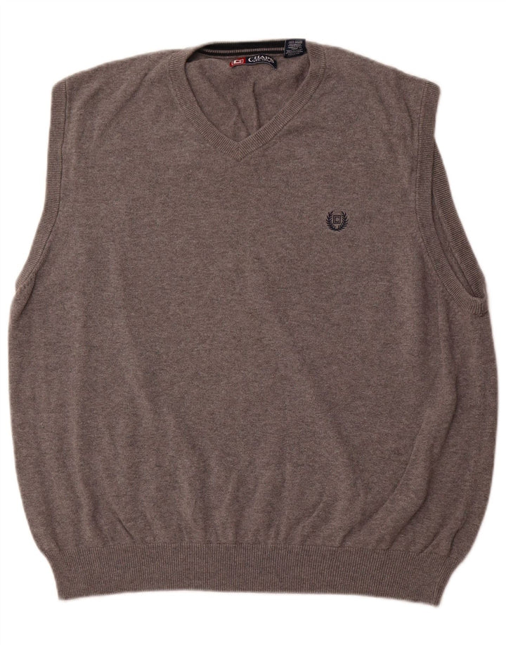 CHAPS Mens Vest Tank Top 2XL Grey Cotton