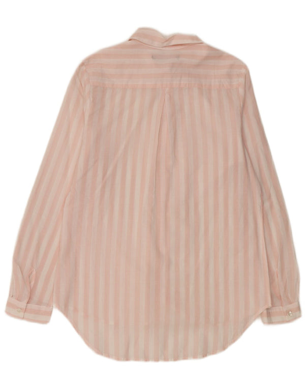 Camisa feminina Marks & Spencer Reino Unido 14 risca de giz rosa médio
