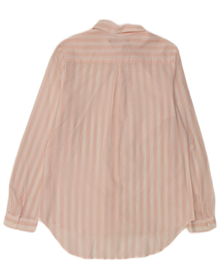 Marks & Spencer Womens Shirt UK 14 Medium Pink Pinstripe