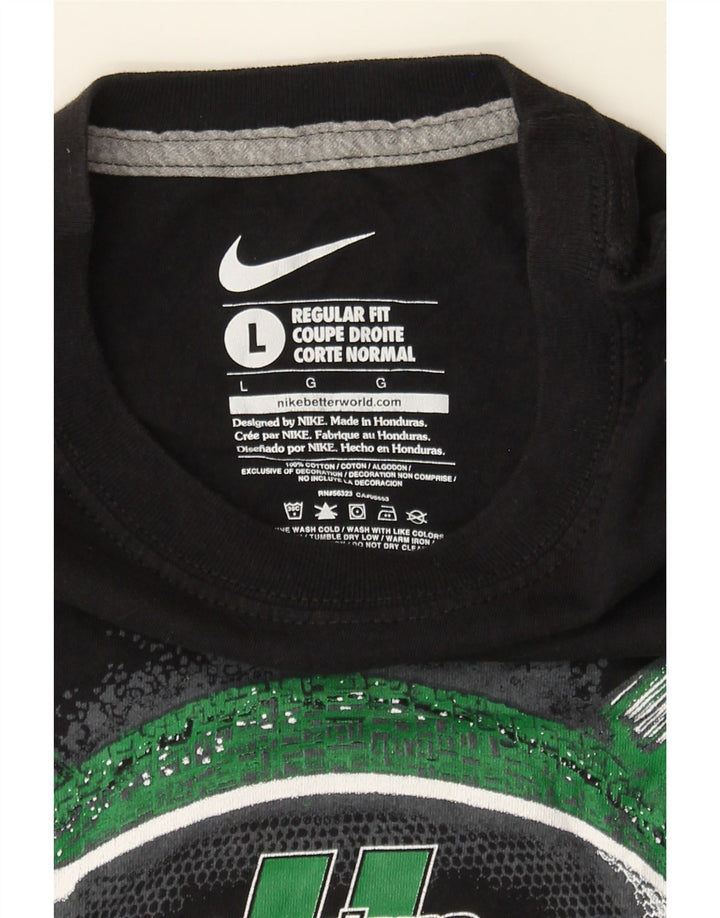 NIKE Mens Regular Fit Graphic T-Shirt Top Large Black Cotton Vintage Nike and Second-Hand Nike from Messina Hembry 