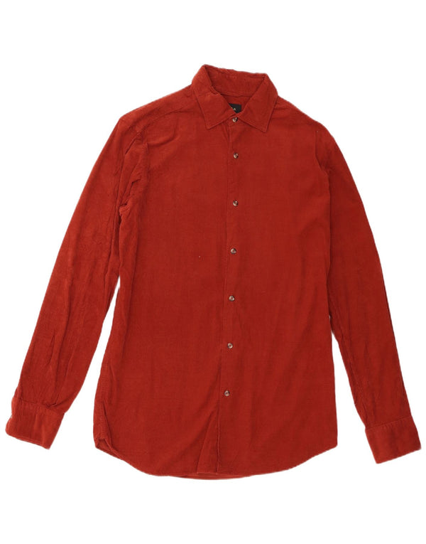 Massimo Dutti Mens Corduroy Shirt Small Red Cotton