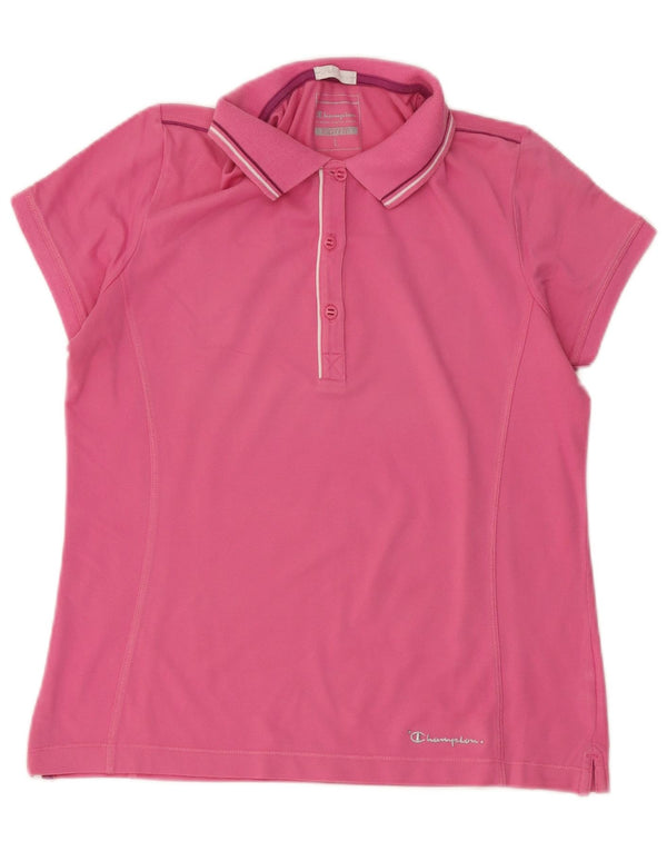 Champion Női Easy Fit Polo Shirt UK 16 Large Pink