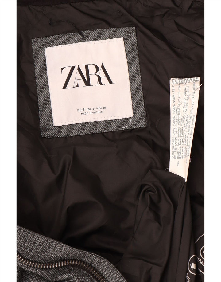 Zara Polstret Herrejakke UK 36 Lille Grå Polyester