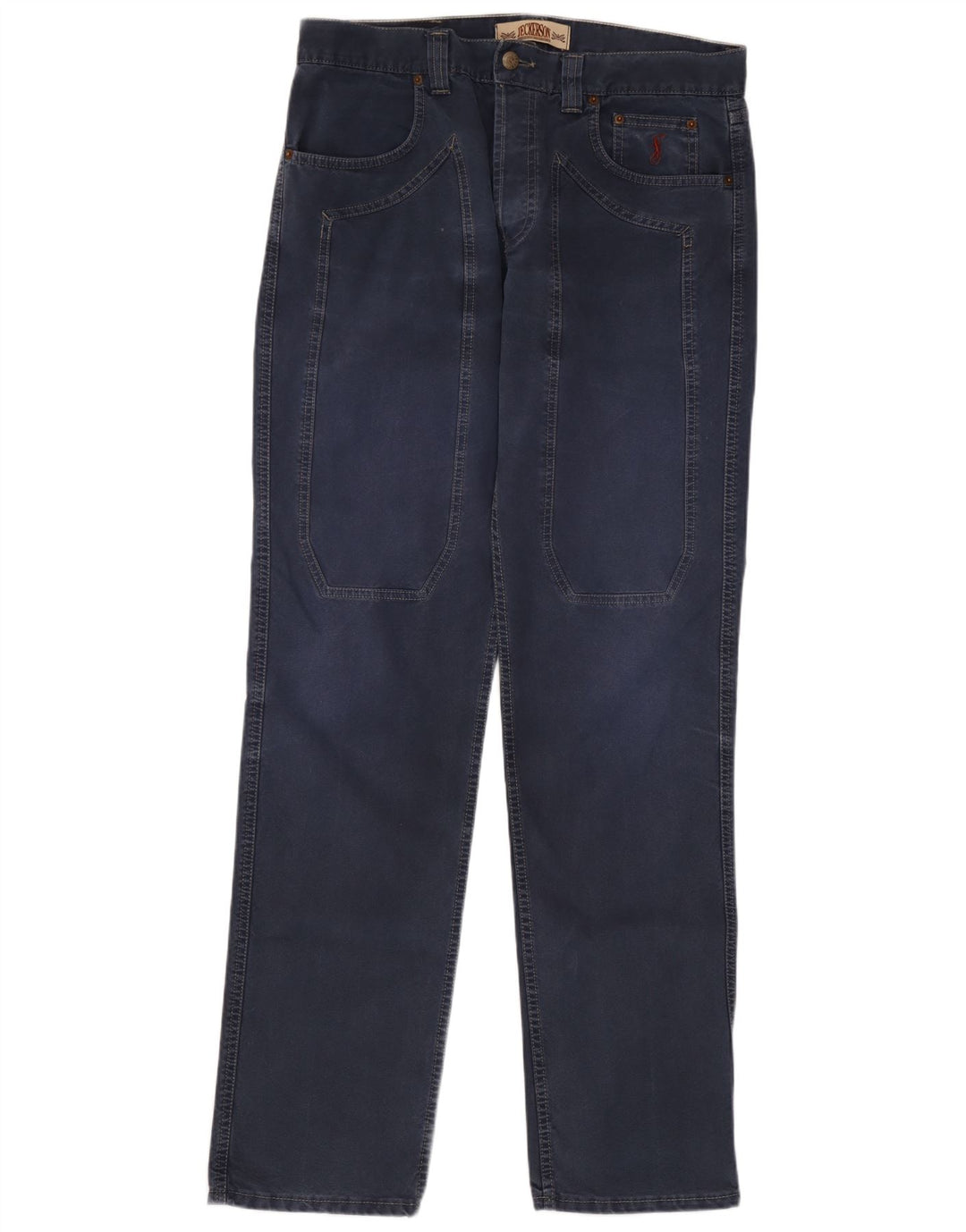 Jeckerson Mens Straight Jeans W36 L33 Blue Cotton