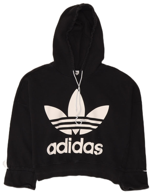Adidas Pull à capuche surdimensionné pour femme UK 6 XS en coton noir