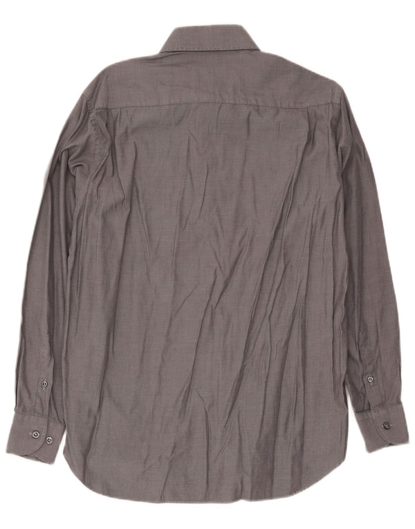 Enrico Coveri Mens Shirt Size 40 15 3/4 Medium Grey Cotton
