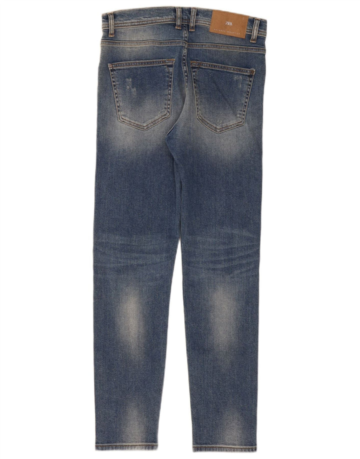 Zara Herren Distressed Slim Jeans EU 38 Small W30 L30 Blau