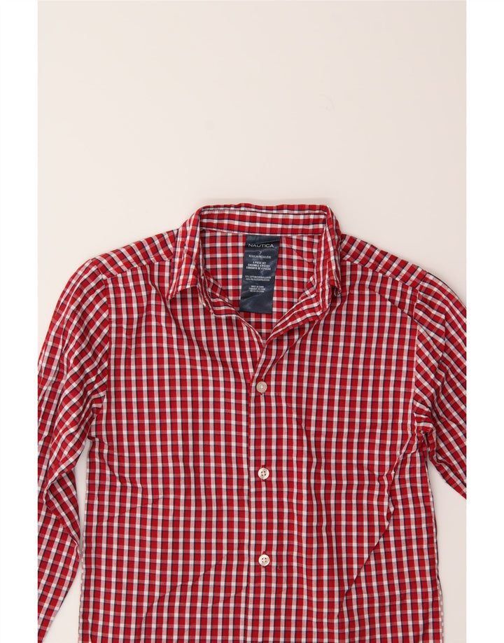 NAUTICA Boys Flannel Shirt 6-7 Years Red Check Cotton Vintage Nautica and Second-Hand Nautica from Messina Hembry 