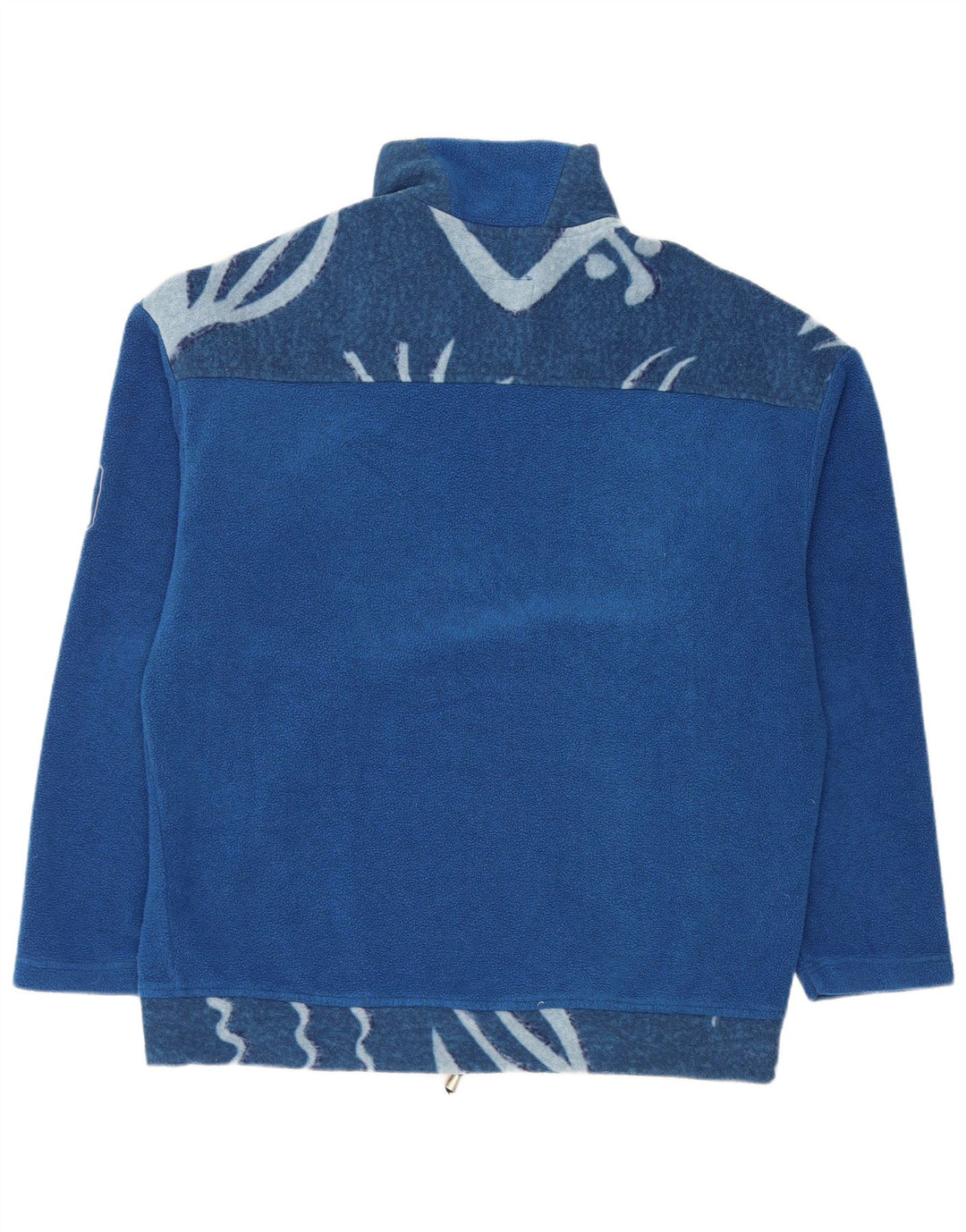 Dubin Mens Zip Neck Fleece Jumper IT 52 Large Blue Geometric Polyester