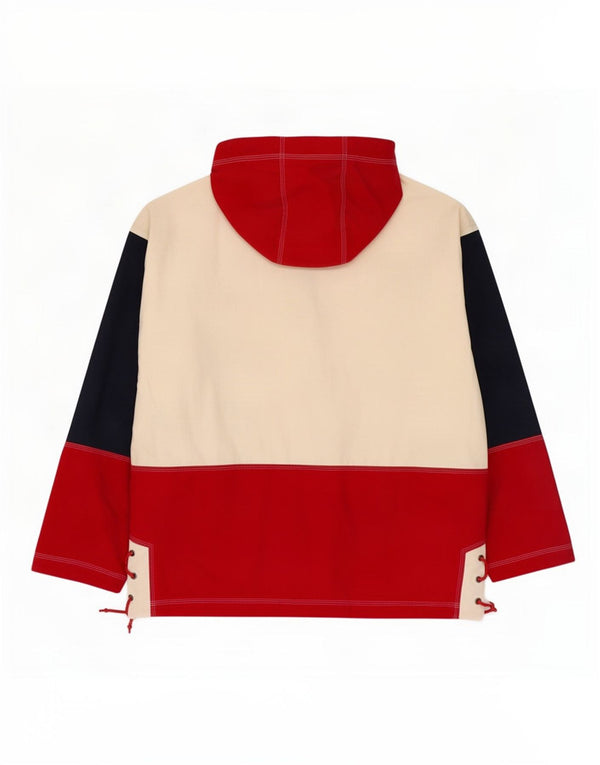 East West Veste de survêtement à capuche pour homme en coton color block rouge moyen
