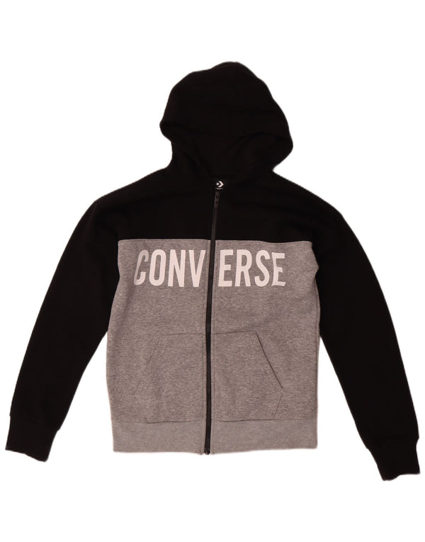 Maglione con cappuccio e zip grafica Converse per ragazzi 12-13 anni Large Grey Colourblock