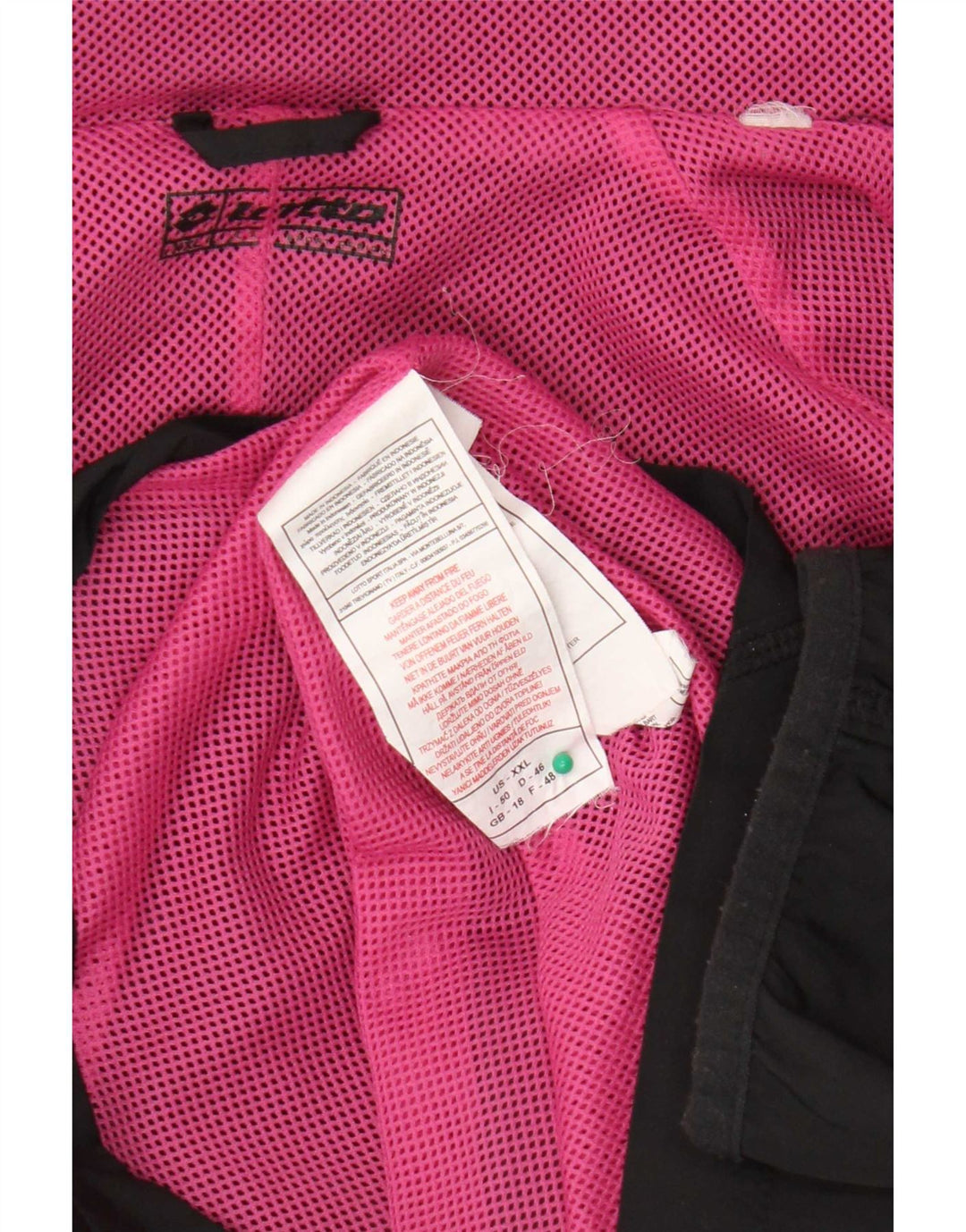 Lotto Womens Hooded Rain Jacket UK 18 XL Black Polyester