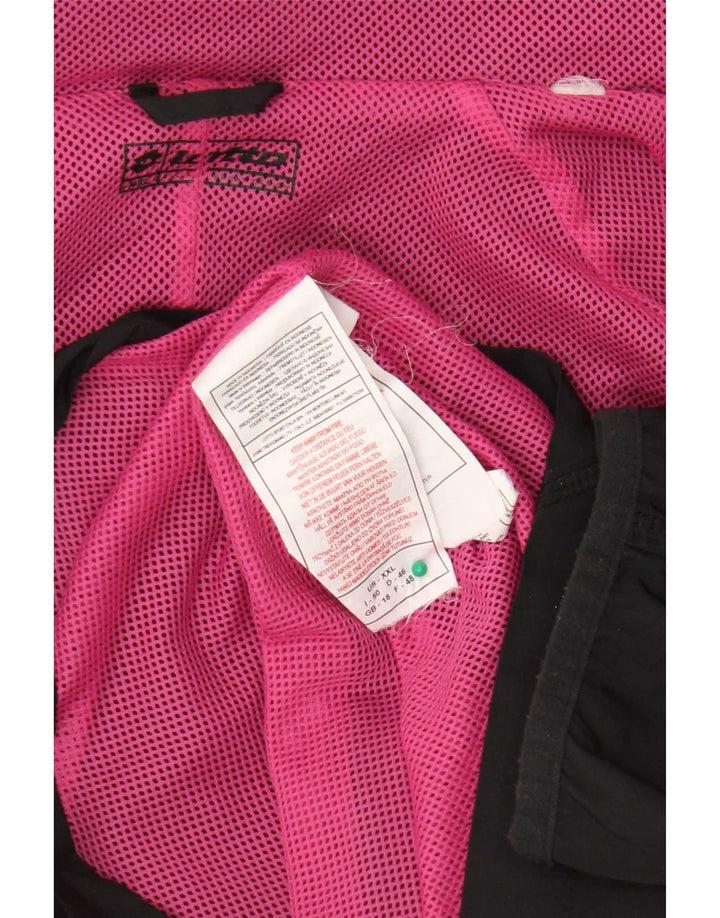 Lotto Womens Hooded Rain Jacket UK 18 XL Black Polyester