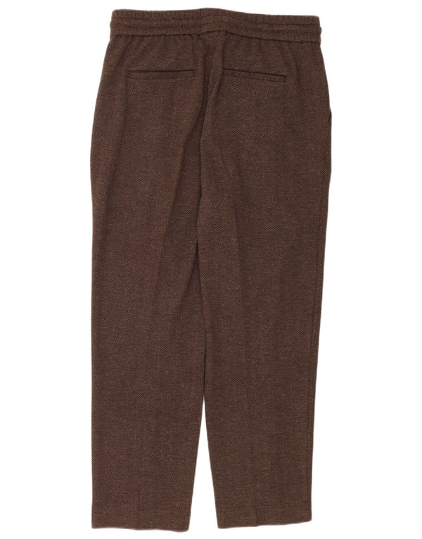 Женские спортивные брюки Reiss UK 12, хлопковый средний коричневый цвет с узором «елочка»