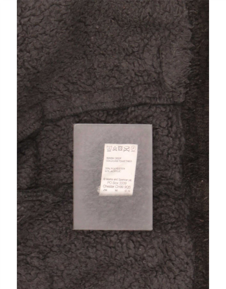 Marks & Spencer Herre Sherpa Fleecejakke UK 40 Stor Sort Polyester