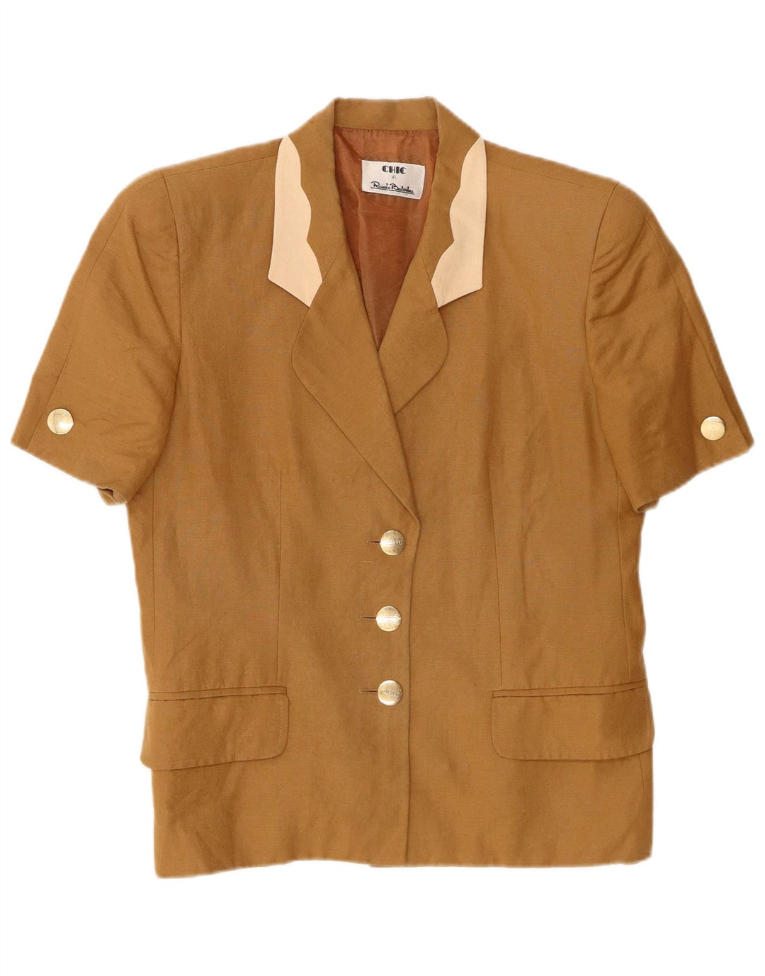 Renato Balestra Veste Blazer 3 Boutons Femme UK 12 Beige Moyen