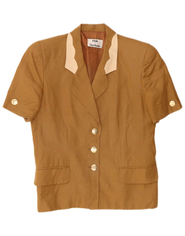 Renato Balestra Veste Blazer 3 Boutons Femme UK 12 Beige Moyen