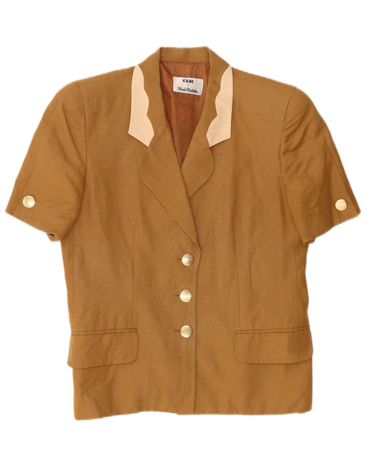 Renato Balestra Veste Blazer 3 Boutons Femme UK 12 Beige Moyen