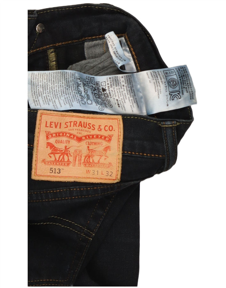 Levi's Mens 513 Straight Jeans W31 L29 Navy Blue Cotton