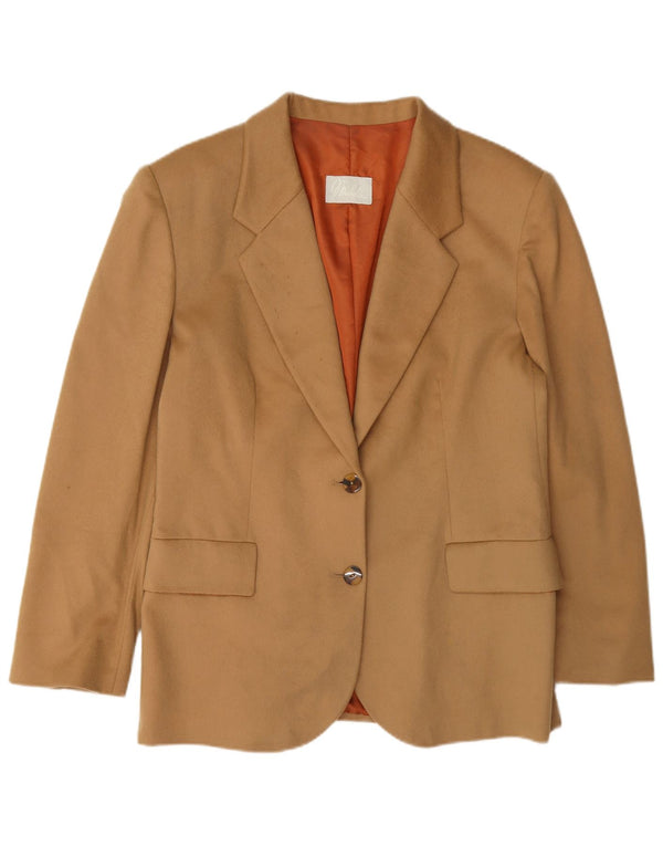 Michelle Womens 2 Button Blazer Jacket IT 48 XL Beige Wool