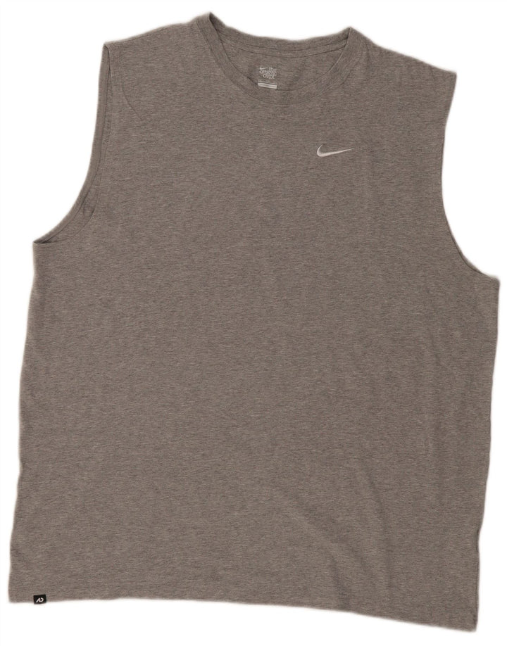 Nike Herren Weste Top 2XL Grau Baumwolle