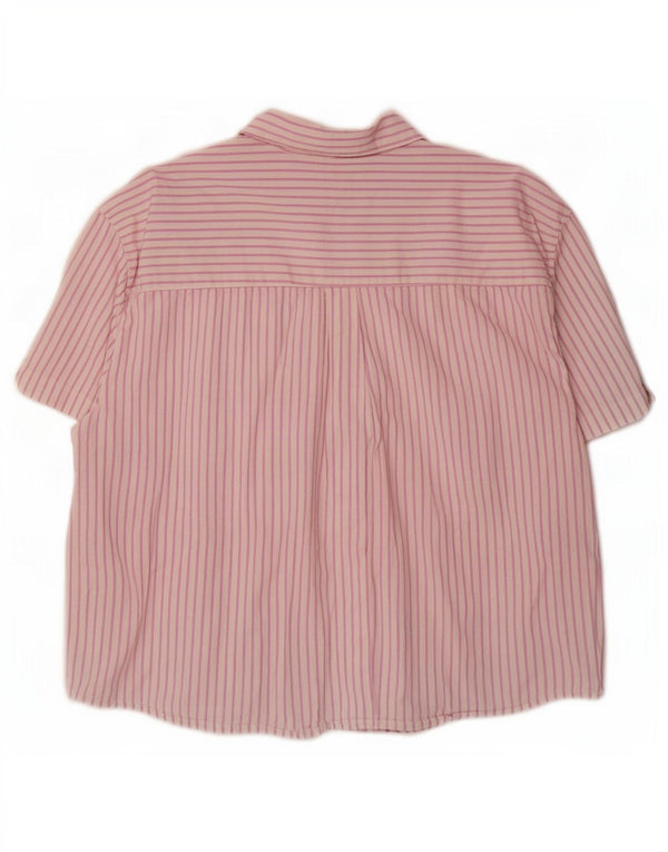 Levi's oversized skjorte med korte ærmer til kvinder UK 18 XL Pink nålestribet bomuld