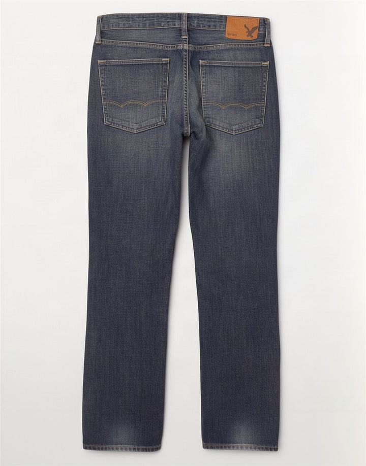 American Eagle Mens Straight Jeans W33 L32 Blue Cotton