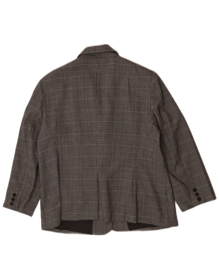 Luisa Spagnoli Giacca Blazer a 3 Bottoni Donna IT 50 XL Lana a quadri Grigi
