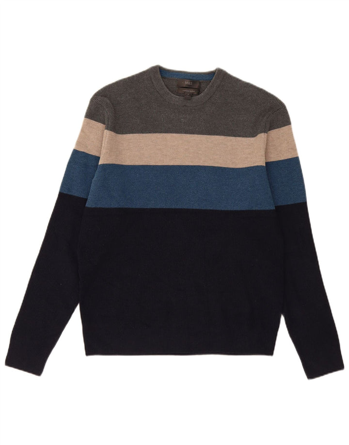 Marks & Spencer - Jersey de cuello redondo para hombre, talla mediana, multicolor