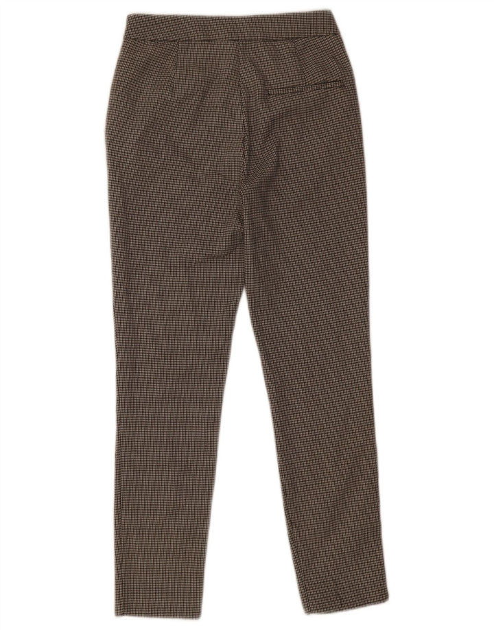 Zara Womens Slim Suit Trousers XS W24 L26 Grey Houndstooth Polyester